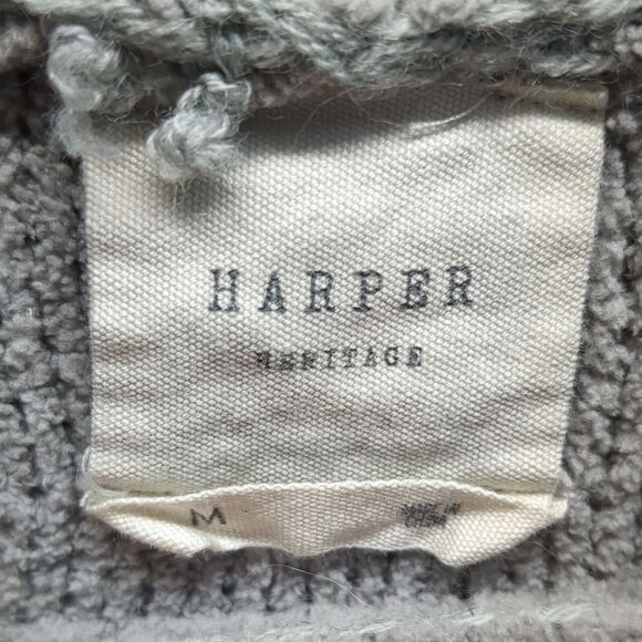 Gray Cable Knit Turtleneck Sweater - Picture 7 of 8